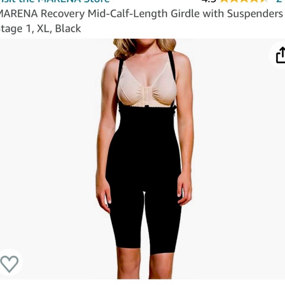 Marena Recovery Side Zip Knee length surgical compression garment XL